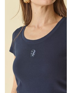 T-Shirt Sequins Navy 2
