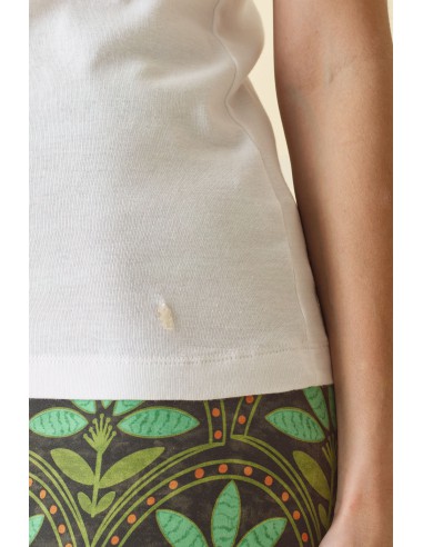 T-Shirt Col Glitter Blanc