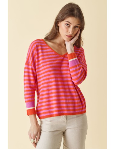 Pull Rayé Malabar/Orange