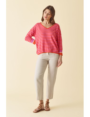 Pull Rayé Malabar/Orange