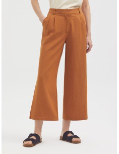 Maxipantalon pinces lin
